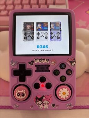 Purple Handheld Retro Game Console - Cute Sticker Design